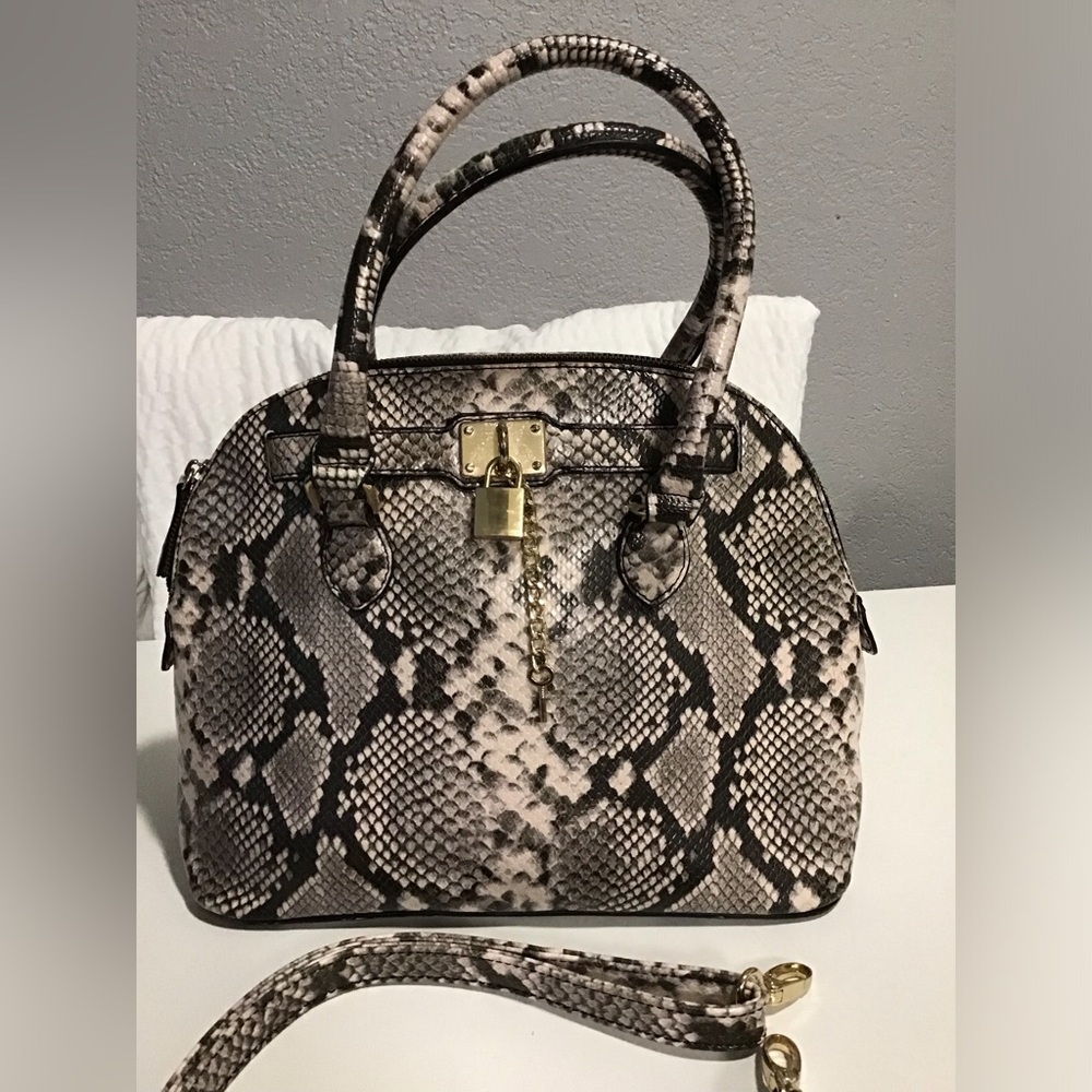 ALDO PRINT FAUX SNAKESKIN PURSE  Satchel Shoulder Crossbody Bag 15x10x7 Zíper